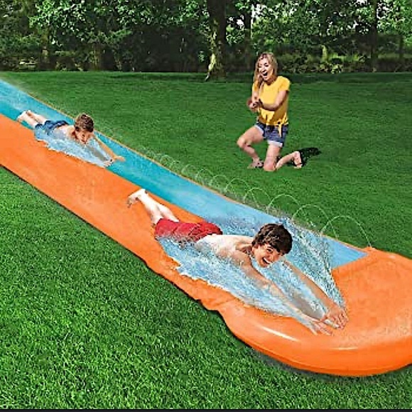 Bestway Other - H2O Go Water Lawn Slides Sprinkler Kids Adults Garden Backyard Double Racer.